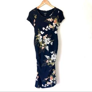 Isabel Maternity Navy Floral Bodycon Dress